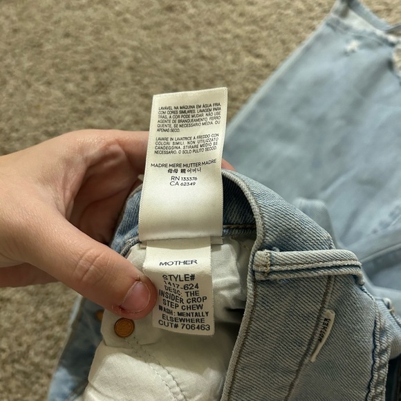 MOTHER The Insider Crop Step Chew in Mentally Elsewhere Size 28 Blue Cotton Mix - Picture 3 of 12